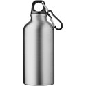 Oregon butelka na wodę z karabińczykiem wykonana z aluminium z recyklingu z certyfikatem RCS o pojemności 400 ml srebrny (100738