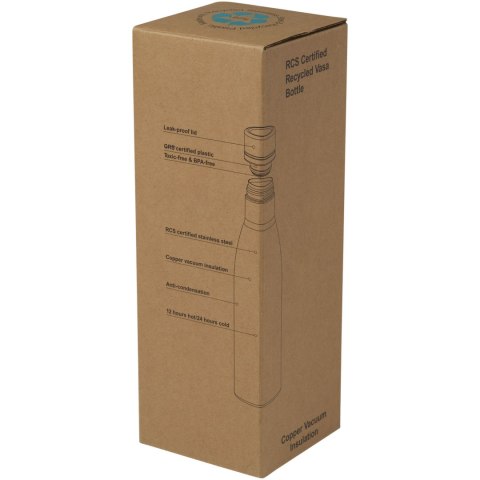 Vasa butelka ze stali nierdzwenej z recyklingu z miedzianą izolacją próżniową o pojemności 500 ml posiadająca certyfikat RCS cza Vasa butelka ze stali nierdzwenej z recyklingu z miedzianą izolacją próżniową o pojemności 500 ml posiadająca certyfikat RCS cza