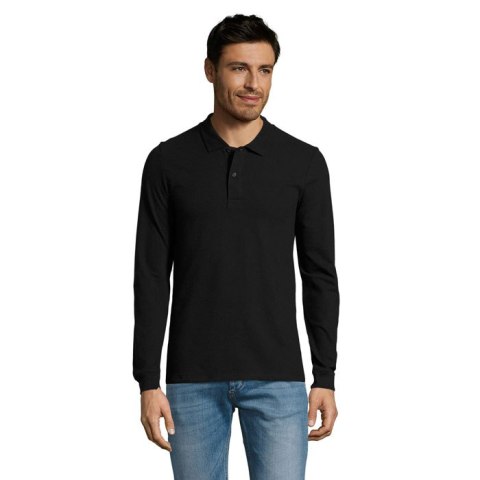 PERFECT Męskie polo dł.r. Czarny / Czarny opal XXL (S02087-BK-XXL) PERFECT Męskie polo dł.r. Czarny / Czarny opal XXL (S02087-BK-XXL)