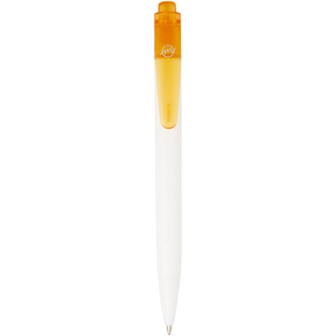Thalaasa długopis z plastiku pochodzącego z oceanów pomaranczowy przezroczysty, biały (10786131)