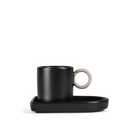 FILIŻANKA DO ESPRESSO Z PODSTAWKĄ NIKI, BLACK/GREY (default)