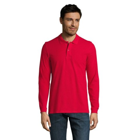 PERFECT MEN LSL POLO 180g Czerwony 4XL (S02087-RD-4XL)