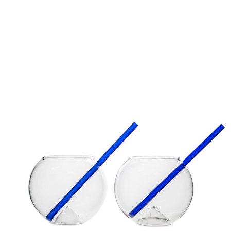 Szklanka ze słomką 2-PAK CLEAR/BLUE (default) Szklanka ze słomką 2-PAK CLEAR/BLUE (default)
