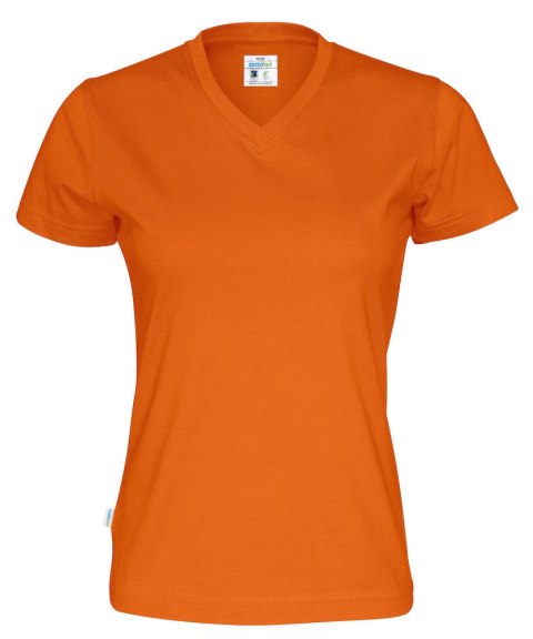 T-SHIRT V-NECK LADY - L (ORANGE)