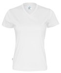 T-SHIRT V-NECK LADY - L (WHITE)