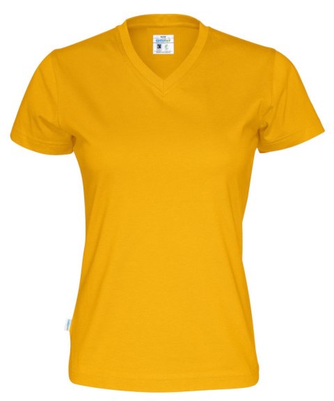 T-SHIRT V-NECK LADY - L (YELLOW)