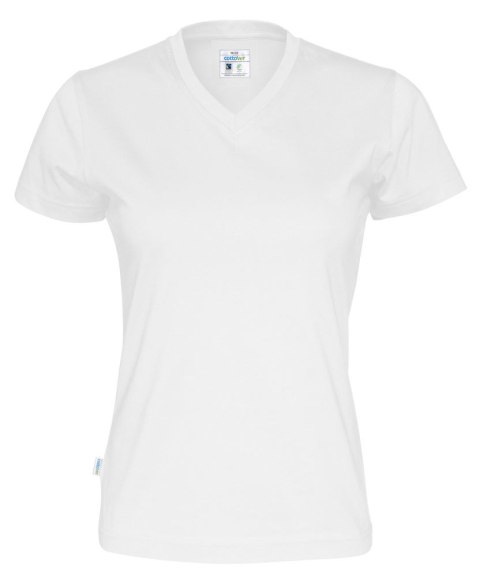 T-SHIRT V-NECK LADY - XS (WHITE)