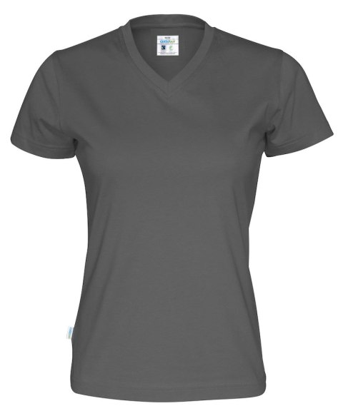 T-SHIRT V-NECK LADY - XL (CHARCOAL)