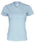 T-SHIRT V-NECK LADY - L (SKY BLUE)