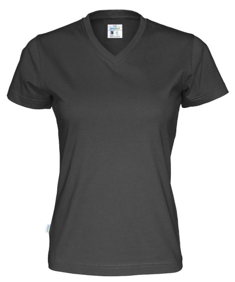 T-SHIRT V-NECK LADY - XS (BLACK)