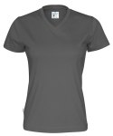 T-SHIRT V-NECK LADY - XS (CHARCOAL)