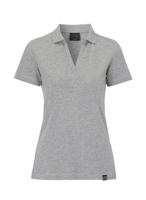 STRETCH PIQUE POLO LADY - L (GREY MELANGE)