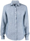 SUMMERLAND LINEN SHIRT WOMAN - L (DENIM MELANGE)