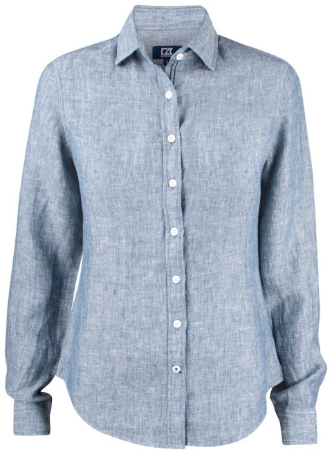 SUMMERLAND LINEN SHIRT WOMAN - S (DENIM MELANGE)