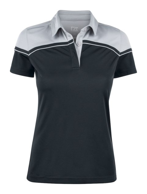 SEABECK POLO WOMAN - L (BLACK/LIGHT GREY)