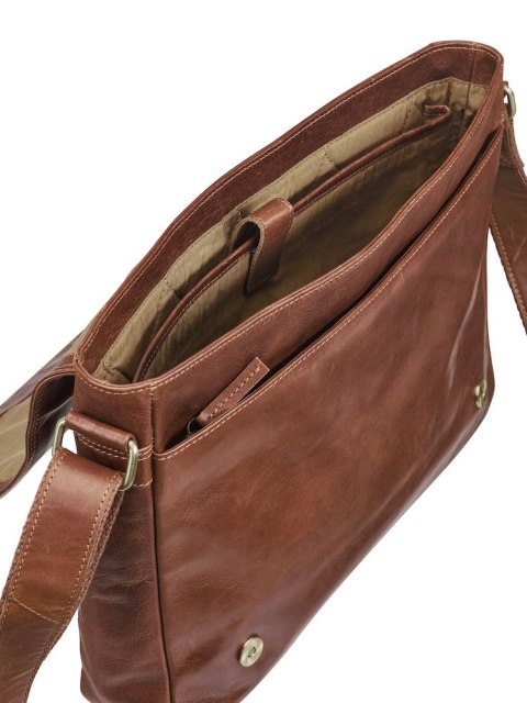 LEATHER LINE SHOULDERBAG - ONE SIZE (COGNAC) LEATHER LINE SHOULDERBAG - ONE SIZE (COGNAC)