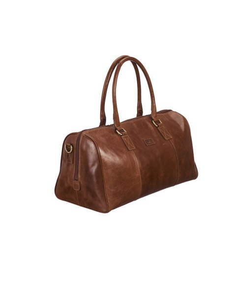 LEATHER LINE TRAVELBAG - ONE SIZE (COGNAC) LEATHER LINE TRAVELBAG - ONE SIZE (COGNAC)