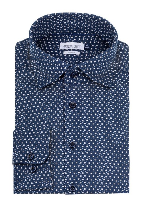 KOSZULA "INDIGO BOW" 131 SLIM FIT - M ( NAVY PRINT) KOSZULA "INDIGO BOW" 131 SLIM FIT - M ( NAVY PRINT)