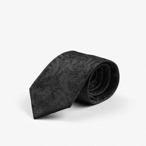 KRAWAT WZÓR PAISLEY - ONE SIZE (BLACK)