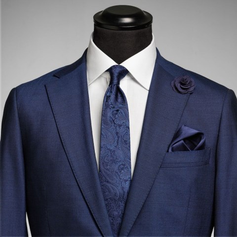 KRAWAT WZÓR PAISLEY - ONE SIZE (NAVY) KRAWAT WZÓR PAISLEY - ONE SIZE (NAVY)