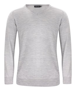 MERINO V-NECK - 4XL (LIGHT GREY MELANGE)