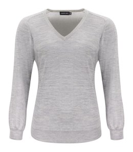 MERINO V-NECK WOMAN - 3XL (LIGHT GREY MELANGE)