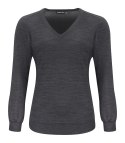 MERINO V-NECK WOMAN - XL (DARK GREY MELANGE)