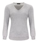 MERINO V-NECK WOMAN - XL (LIGHT GREY MELANGE)