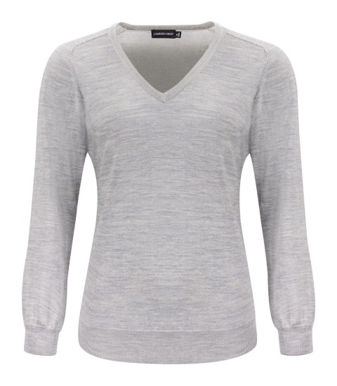 MERINO V-NECK WOMAN - XL (LIGHT GREY MELANGE)