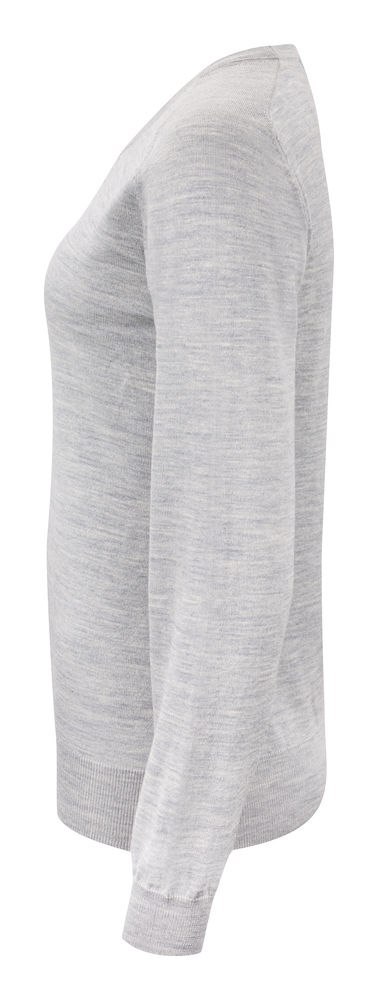 MERINO V-NECK WOMAN - XL (LIGHT GREY MELANGE)