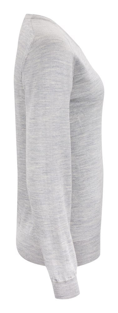 MERINO V-NECK WOMAN - XL (LIGHT GREY MELANGE)