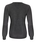 MERINO V-NECK WOMAN - XS (DARK GREY MELANGE)