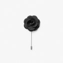 SOLID HANKIE & LAPEL PIN - ONE SIZE (BLACK)