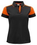 PRIME POLO LADY - XL (BLACK/ ORANGE)