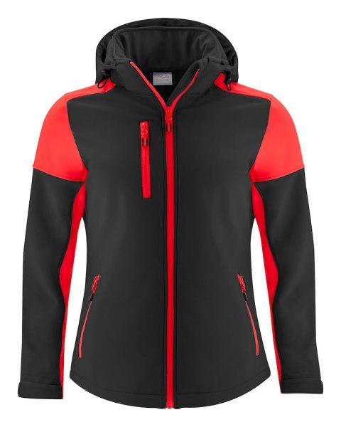 PRIME SOFTSHELL LADY - XL (BLACK/ RED)