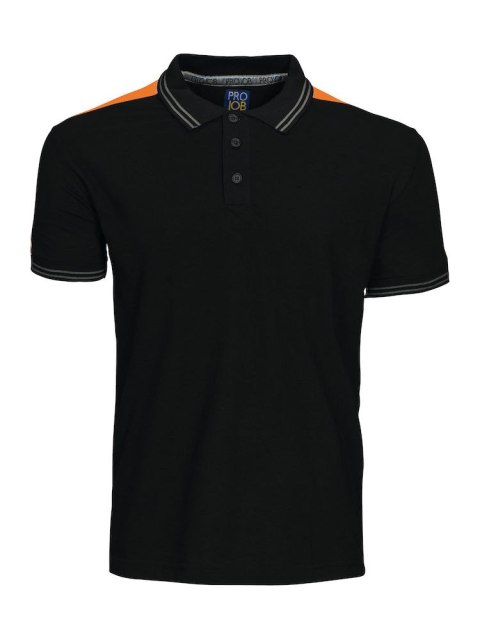 2018 POLO Z ODBLASKAMI NA RAMIONACH - 3XL (BLACK/ORANGE)