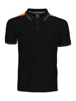 2018 POLO Z ODBLASKAMI NA RAMIONACH - XL (BLACK/ORANGE)