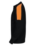 2123 BLUZA NA ZAMEK Z ODBLASKAMI NA RAMIONACH - L (BLACK/ORANGE)