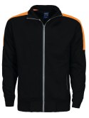 2123 BLUZA NA ZAMEK Z ODBLASKAMI NA RAMIONACH - XL (BLACK/ORANGE)