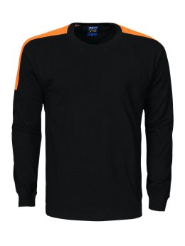 2020 T-SHIRT LONG SLEEVE Z ODBLASKAMI NA RAMIONACH - 3XL (BLACK/ORANGE)