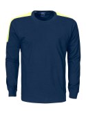 2020 T-SHIRT LONG SLEEVE Z ODBLASKAMI NA RAMIONACH - 3XL (BLUE/YELLOW)