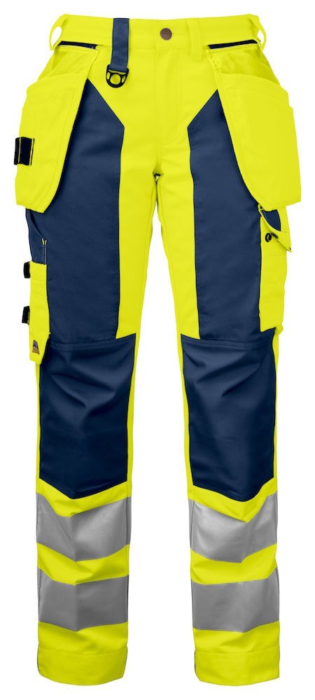 6519 SPODNIE DO PASA EN ISO 20471 DAMSKIE - 46 (YELLOW/NAVY - 10)