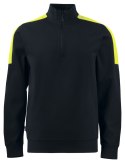 2128 BLUZA NA ZAMEK 1/2 ZIP - XXL (BLACK/YELLOW 9910)