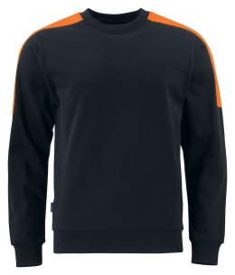 2125 BLUZA Z ODBLASKAMI NA RAMIONACH - 3XL (BLACK/ORANGE)