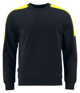 2125 BLUZA Z ODBLASKAMI NA RAMIONACH - 4XL (BLACK/YELLOW 9910)