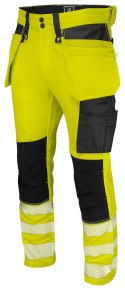 6571 SPODNIE DO PASA ZE STRETCHEM HV - EN ISO 20471 KLASA 2 - 48 (YELLOW/BLACK - 11)