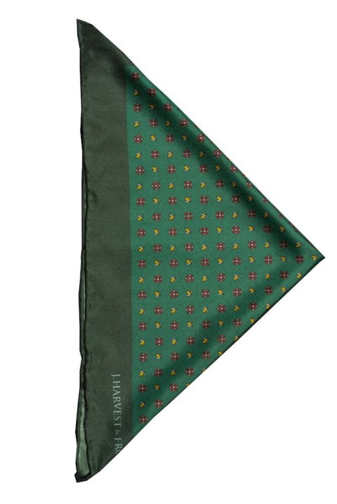 HANDKERCHIEF SILK FLORAL - ONE SIZE (GREEN)