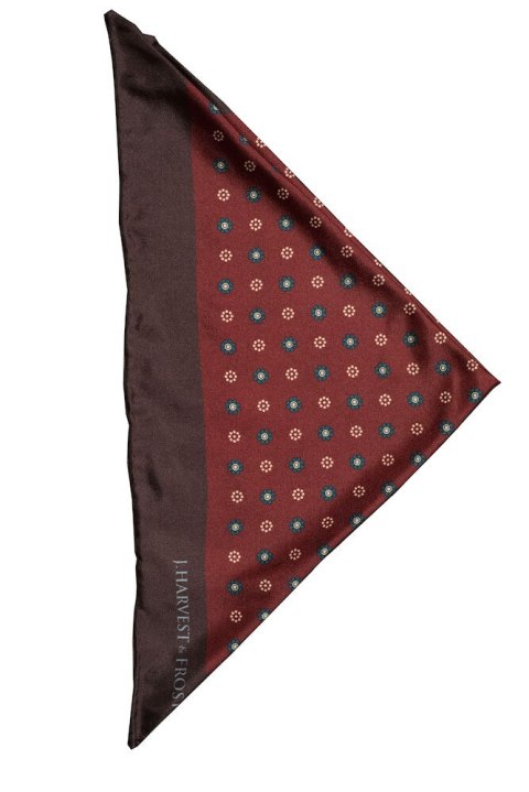 HANDKERCHIEF SILK FLORAL - ONE SIZE (WINE)