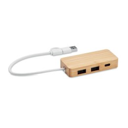 3-portowy bambusowy hub USB drewna (MO2143-40)