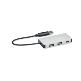 3-portowy hub USB kabel 20cm srebrny (MO2142-14)